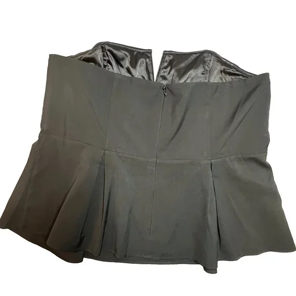City Chic Black Strapless Peplum Top Womens Size 22W Zip Back Sweetheart - Picture 12 of 16